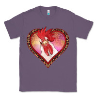 Lavender valentines day rooster with leopard heart Classic Tee - RanaPortraitStore