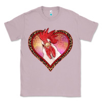 Lilac valentines day rooster with leopard heart Classic Tee - RanaPortraitStore
