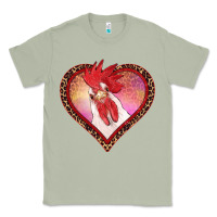 Matcha valentines day rooster with leopard heart Classic Tee - RanaPortraitStore