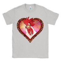 Moon Dust valentines day rooster with leopard heart Classic Tee - RanaPortraitStore