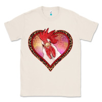 Natural valentines day rooster with leopard heart Classic Tee - RanaPortraitStore