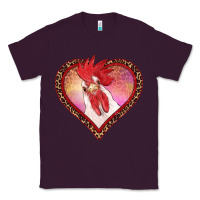 Plum valentines day rooster with leopard heart Classic Tee - RanaPortraitStore