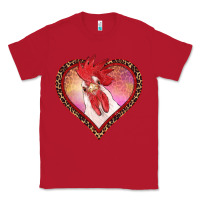 Red valentines day rooster with leopard heart Classic Tee - RanaPortraitStore