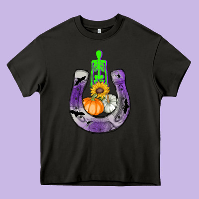 Horseshoe Halloween Heavy Core Tee Designed By Adodesignshop