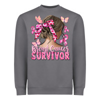 Storm breast cancer survivor messy bun Heavyweight Sweatshirt - CowGirlArtShop