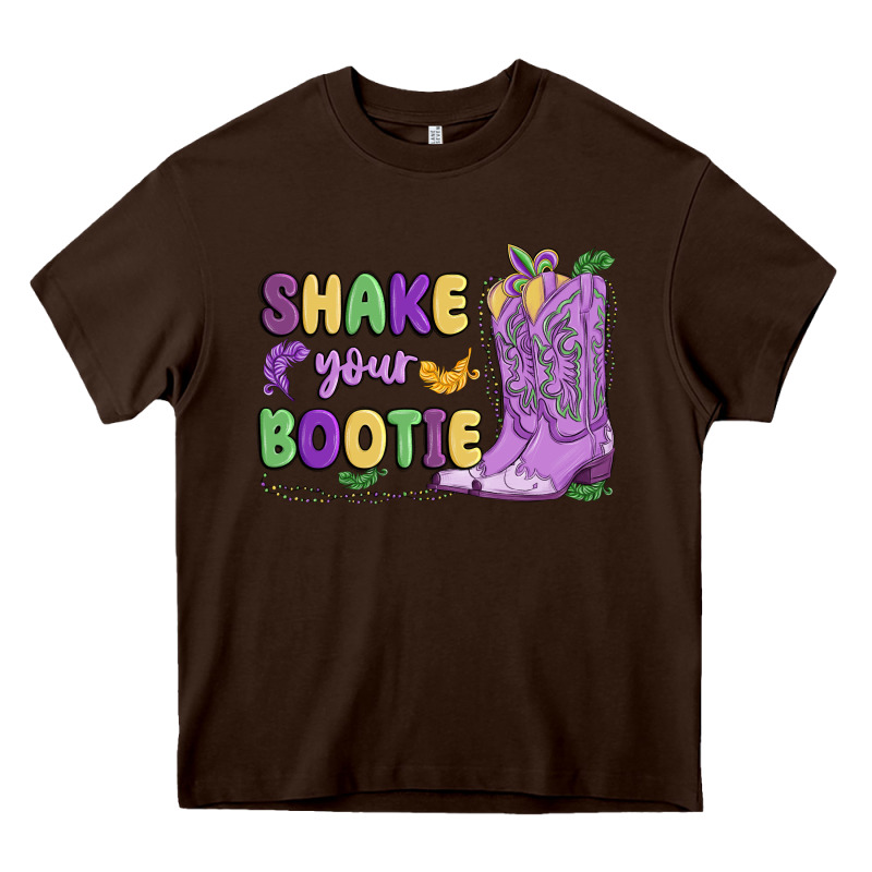 Shake Your Bootie Mardi Gras Heavy Core Tee by MaliasSmallBusiness | Teevron