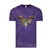 Cloud Purple boho deer skull sunflowers and gemstone Vintage Tee - RanaPortraitStore