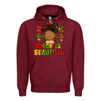 Burgundy black is beautiful Zipper Hoodie - FaDigitalArtStudio