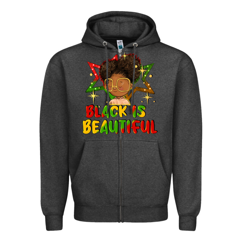 Black Is Beautiful Zipper Hoodie by FaDigitalArtStudio | Teevron