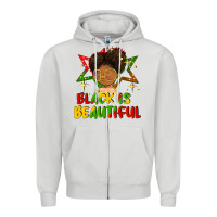 Dove Grey black is beautiful Zipper Hoodie - FaDigitalArtStudio