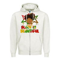 Oatmeal Heather black is beautiful Zipper Hoodie - FaDigitalArtStudio