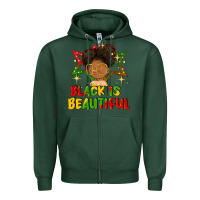 Sports Green black is beautiful Zipper Hoodie - FaDigitalArtStudio