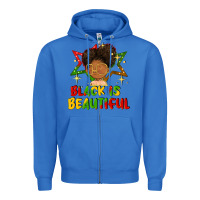 True Royal black is beautiful Zipper Hoodie - FaDigitalArtStudio