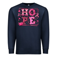 Navy Hope Breast Cancer Awareness Fall Premium Sweatshirt - LillyAllenDesigns