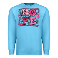 Ocean Blue Hope Breast Cancer Awareness Fall Premium Sweatshirt - LillyAllenDesigns