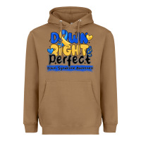 Toasted Coconut down right perfect down syndrome awareness Heavyweight Hoodie - CowhideDigitalArt