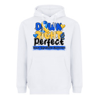 White down right perfect down syndrome awareness Heavyweight Hoodie - CowhideDigitalArt