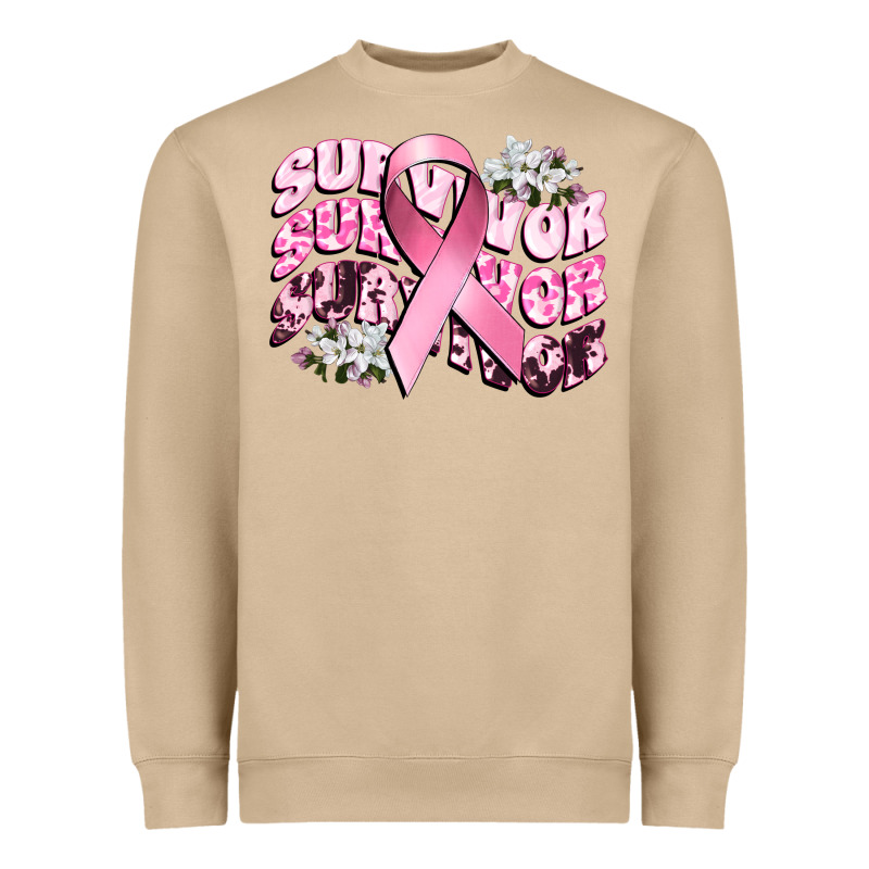 Survivor Breast Cancer Heavyweight Sweatshirt by CowGirlArtShop | Teevron