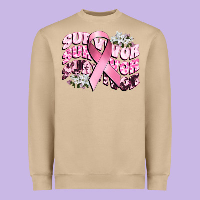 Survivor Breast Cancer Heavyweight Sweatshirt Designed By Cowgirlartshop