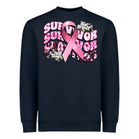 Navy survivor breast cancer Heavyweight Sweatshirt - CowGirlArtShop
