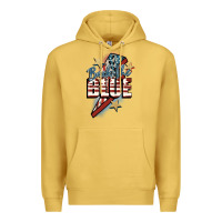 Antique Gold Back the blue Premium Hoodie - FaDigitalArtStudio