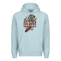 Blue Mist Back the blue Premium Hoodie - FaDigitalArtStudio