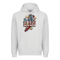 Dove Grey Back the blue Premium Hoodie - FaDigitalArtStudio