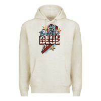 Oatmeal Heather Back the blue Premium Hoodie - FaDigitalArtStudio