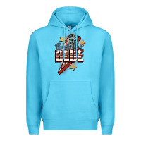 Ocean Blue Back the blue Premium Hoodie - FaDigitalArtStudio
