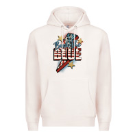 Pale Pink Back the blue Premium Hoodie - FaDigitalArtStudio