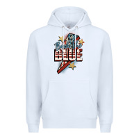 White Back the blue Premium Hoodie - FaDigitalArtStudio