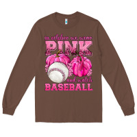 Chestnut In October We Wear Pink and Watch Baseball Long Sleeve Tee - texasbilliewilder