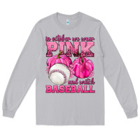 Moon Dust In October We Wear Pink and Watch Baseball Long Sleeve Tee - texasbilliewilder