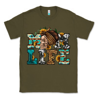 Army Green western momlife skull with bandana Classic Tee - Jasminsmagicworld