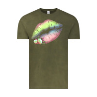 Vintage Olive Pastel Color Easter Lips Vintage Tee - Bettercallsaul