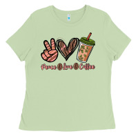 Matcha peace love coffee Ladies Tee - NancyCooperArtShop