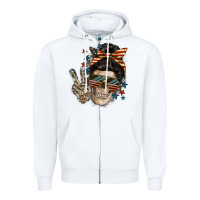 White American Mother skull Zipper Hoodie - FaDigitalArtStudio