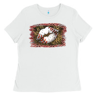 White Baseball Lips Ladies Tee - Jasminsmagicworld