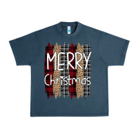 Midnight Navy Merry Christmas Leopard Urban Heavy Tee - Bettercallsaul