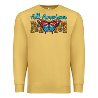 Antique Gold All American Mom Butterfly Premium Sweatshirt - LillyAllenDesigns
