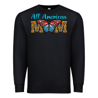 Black All American Mom Butterfly Premium Sweatshirt - LillyAllenDesigns