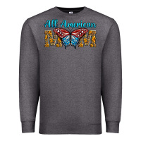 Charcoal Heather All American Mom Butterfly Premium Sweatshirt - LillyAllenDesigns