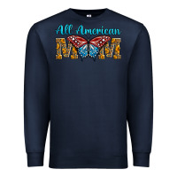 Navy All American Mom Butterfly Premium Sweatshirt - LillyAllenDesigns