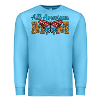 Ocean Blue All American Mom Butterfly Premium Sweatshirt - LillyAllenDesigns