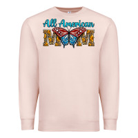 Pale Pink All American Mom Butterfly Premium Sweatshirt - LillyAllenDesigns