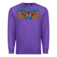 Purple All American Mom Butterfly Premium Sweatshirt - LillyAllenDesigns