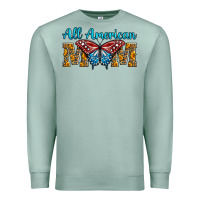 Seafoam All American Mom Butterfly Premium Sweatshirt - LillyAllenDesigns