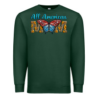 Sports Green All American Mom Butterfly Premium Sweatshirt - LillyAllenDesigns