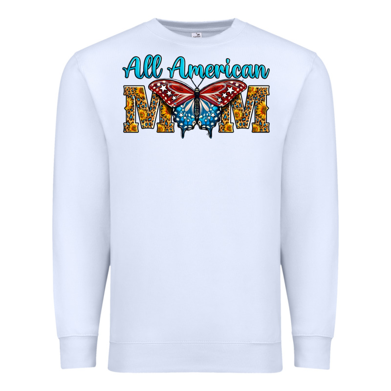 All American Mom Butterfly Premium Sweatshirt by LillyAllenDesigns | Teevron