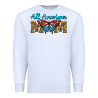 White All American Mom Butterfly Premium Sweatshirt - LillyAllenDesigns